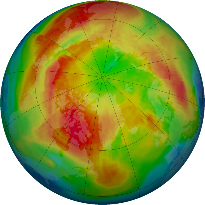 Arctic ozone map for 05 March 2004